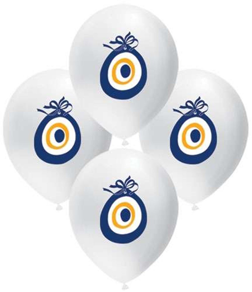KBK Market Lateks Nazar Boncuğu Baskılı Balon-100 Adet