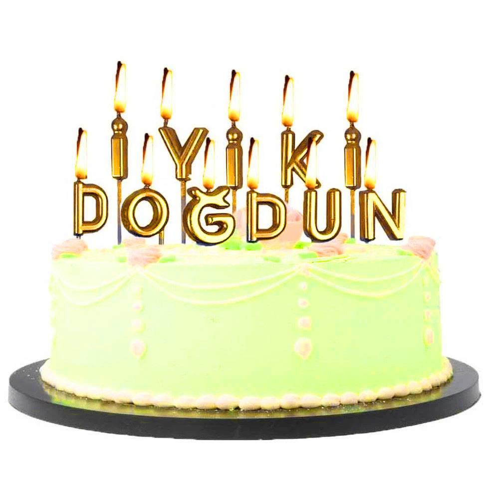 KBK Market Lüks İyiki Doğdun Yazılı Doğum Günü Mum Seti