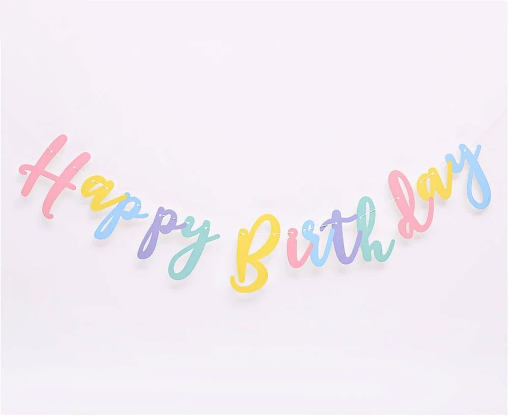 KBK Market Makaron Kaligrafi Happy Birthday Banner