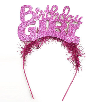 KBK Market Metal Fuşya Birthday Girl Taç