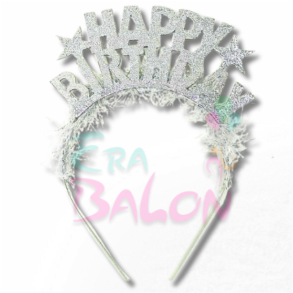 KBK Market Metal Gümüş Happy Birthday Taç