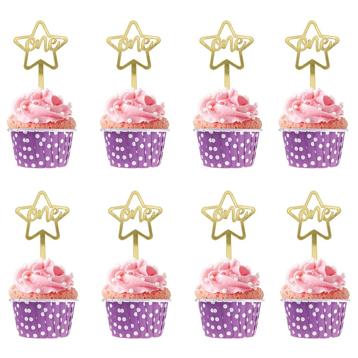 KBK Market One Pleksi Cupcake Yazı Altın 8 Adet