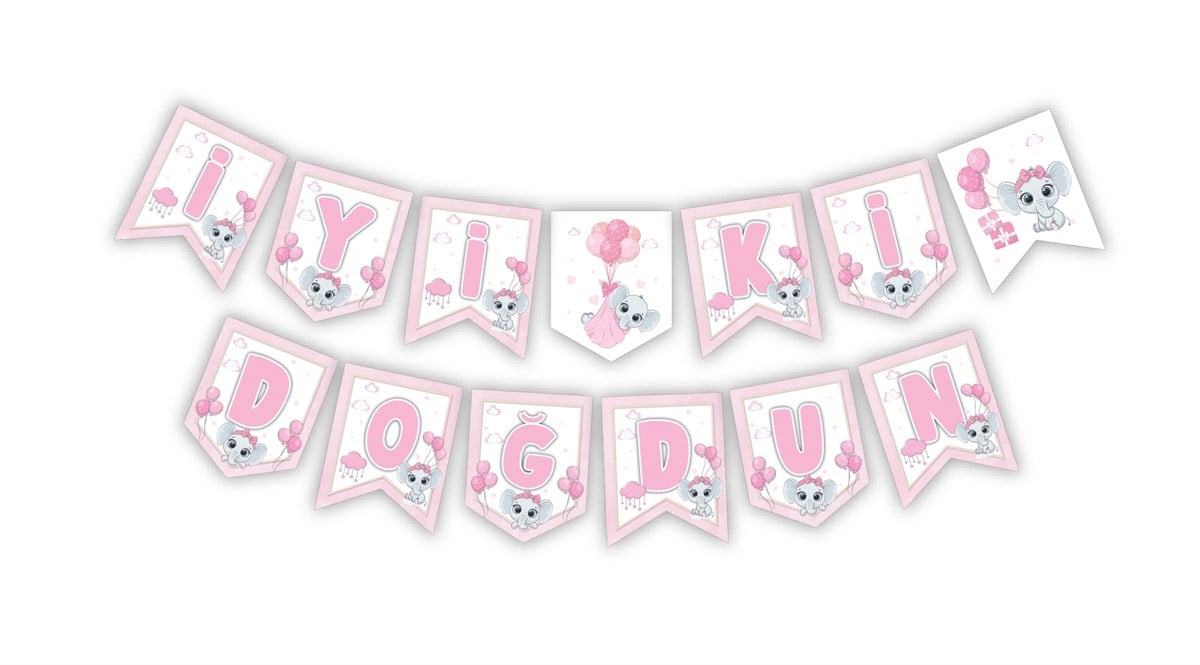 KBK Market Pembe Fil İyiki Doğdun Banner