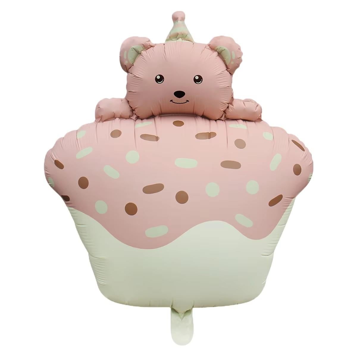 KBK Market Retro Ayıcıklı Kek Folyo Pembe 72 cm x 52 cm