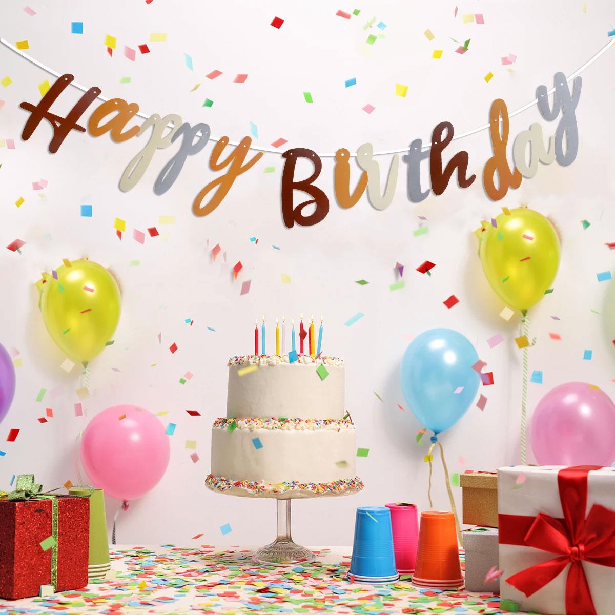KBK Market Retro Kaligrafi Happy Birthday Banner