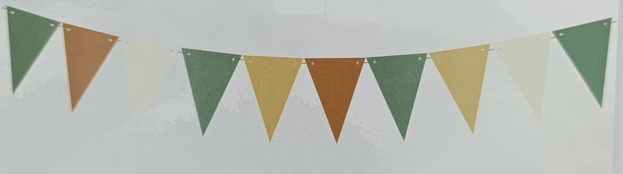 KBK Market Retro Kaligrafi İyi ki Doğdun ve Üçgen Flama Set Yeşil Banner