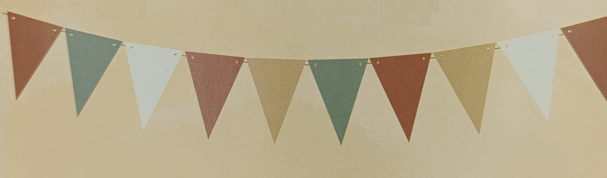 KBK Market Retro Kaligrafi İyi ki Doğdun ve Üçgen Flama Set Kahverengi Banner
