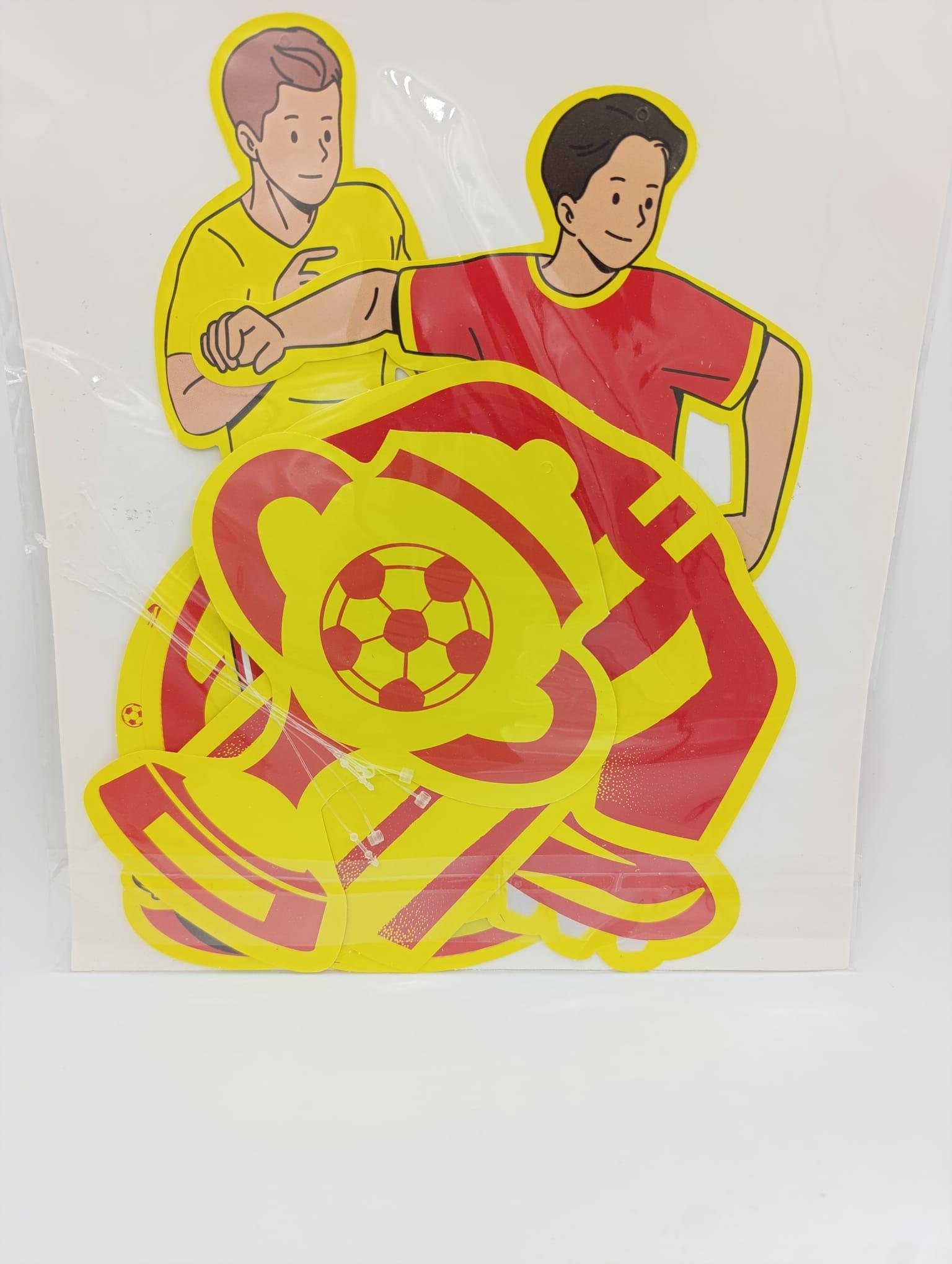 KBK Market Sarı Kırmızı 6'lı Tavan Sarkıt Süs Futbol