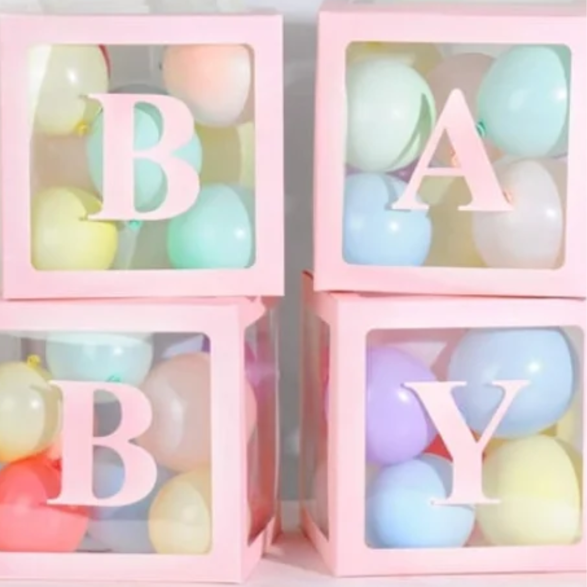 KBK Market Şeffaf Pembe Balon Kutusu Baby