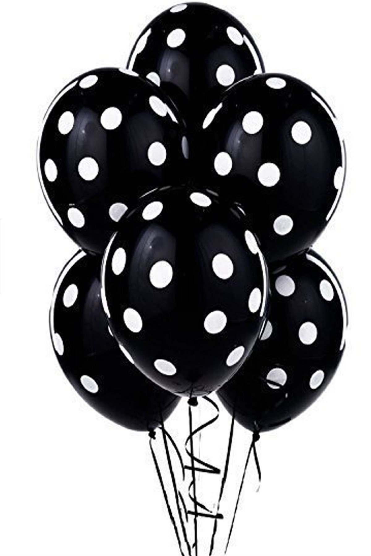 KBK Market Siyah Puantiyeli Lateks Balon 25 Adet