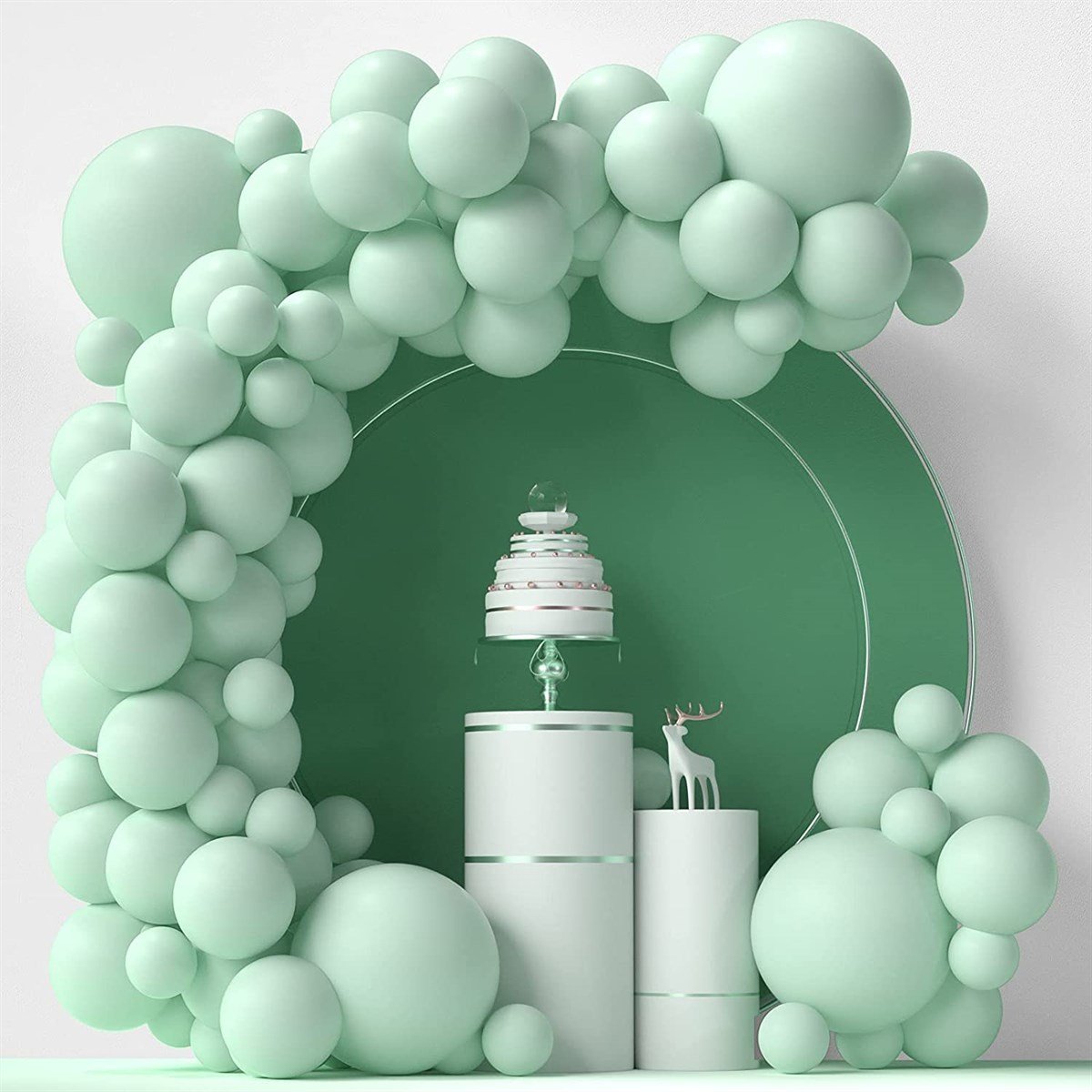 KBK Market Soft Jumbo Balonlu Makaron Balon Zinciri Yeşil