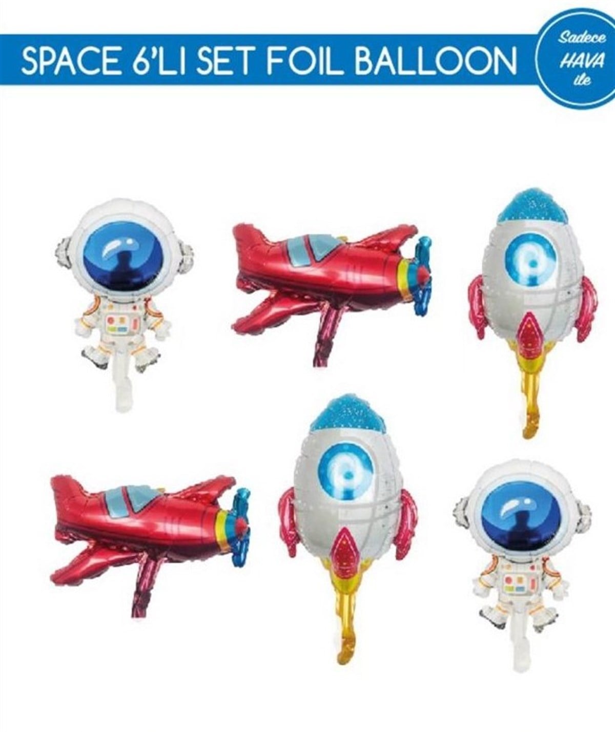 KBK Market Space 6'lı Folyo Balon Seti