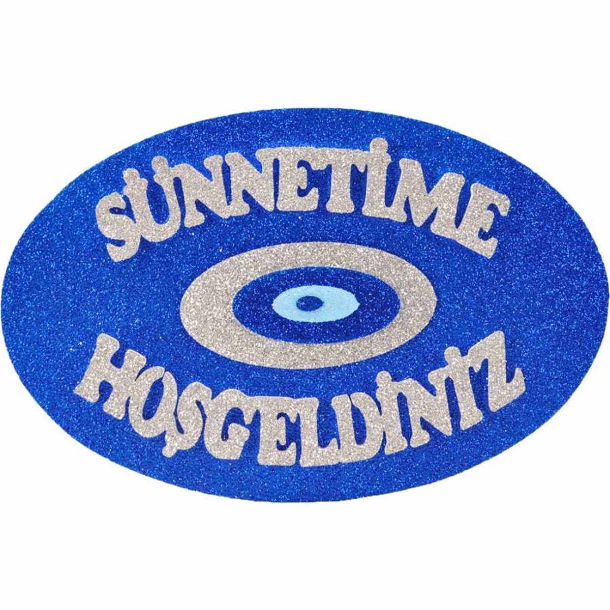 KBK Market Sünnetime Hoşgeldiniz Mavi Oval Strafor Süs