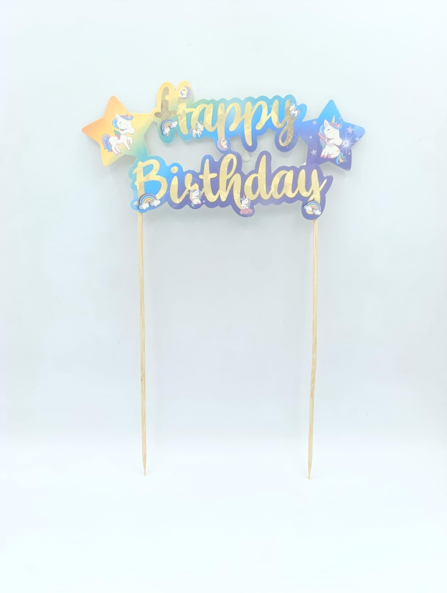 KBK Market Unicorn Happy Birthday Pasta Üstü Süsü