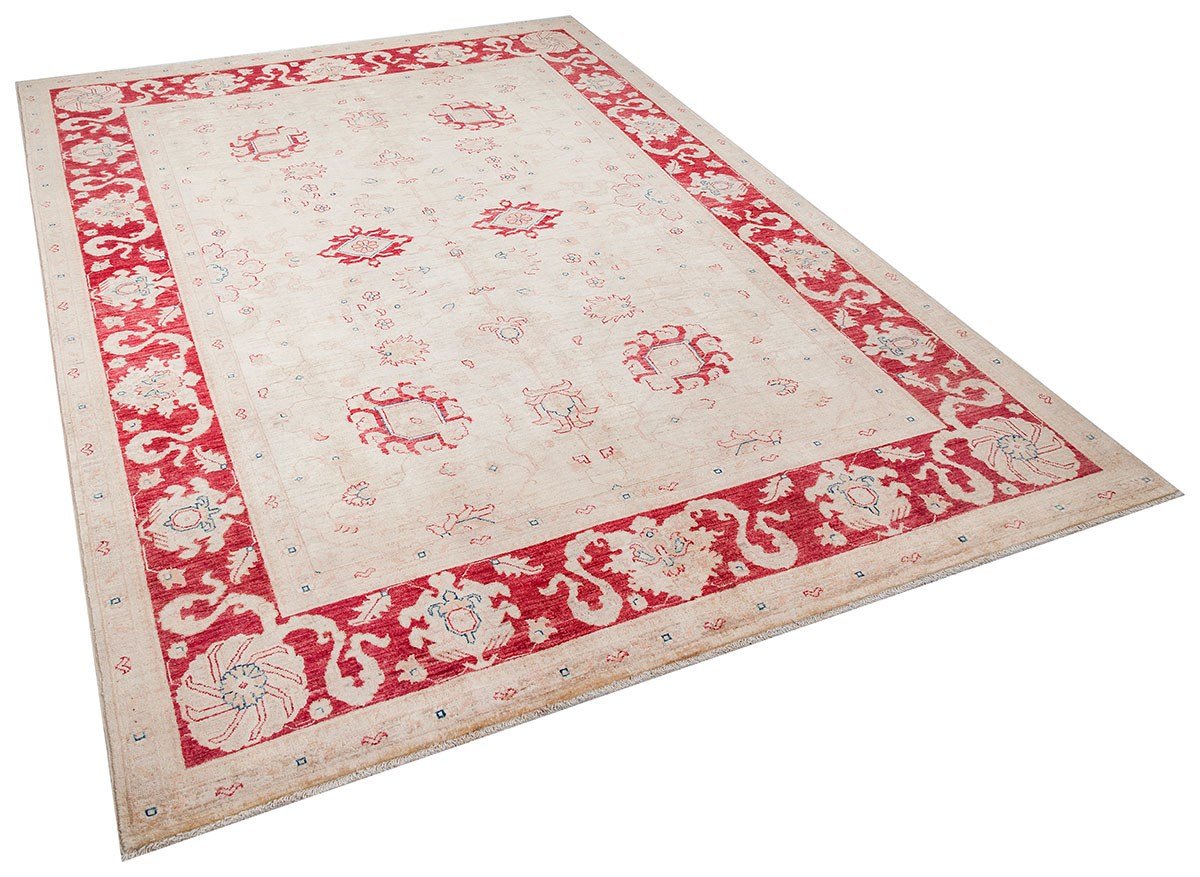 ALLMODE AFGAN UŞAĞI (ZIEGLER) IVORY/RED 203x296cm 6.01m2 EL DOKUMA HALI