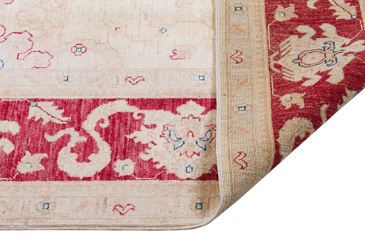 ALLMODE AFGAN UŞAĞI (ZIEGLER) IVORY/RED 203x296cm 6.01m2 EL DOKUMA HALI