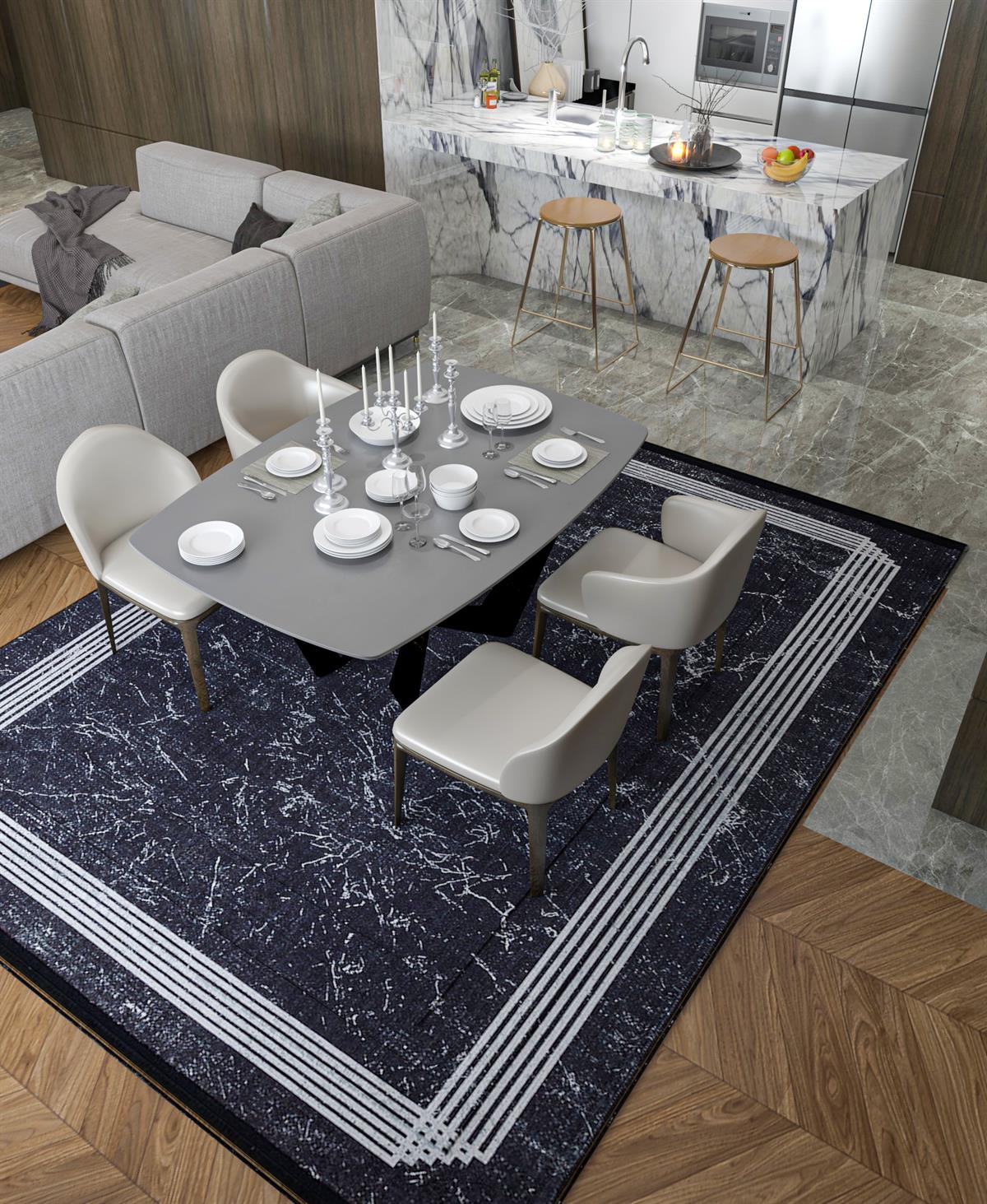 Allmode Dijital Baskılı Halı Modern Koleksiyon MVHy.1507