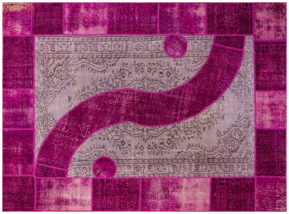 El Dokuma Yün'lü Türk Patchwork Halı Kırmızı P_160 Ölçü;240x330cm 7.92m2