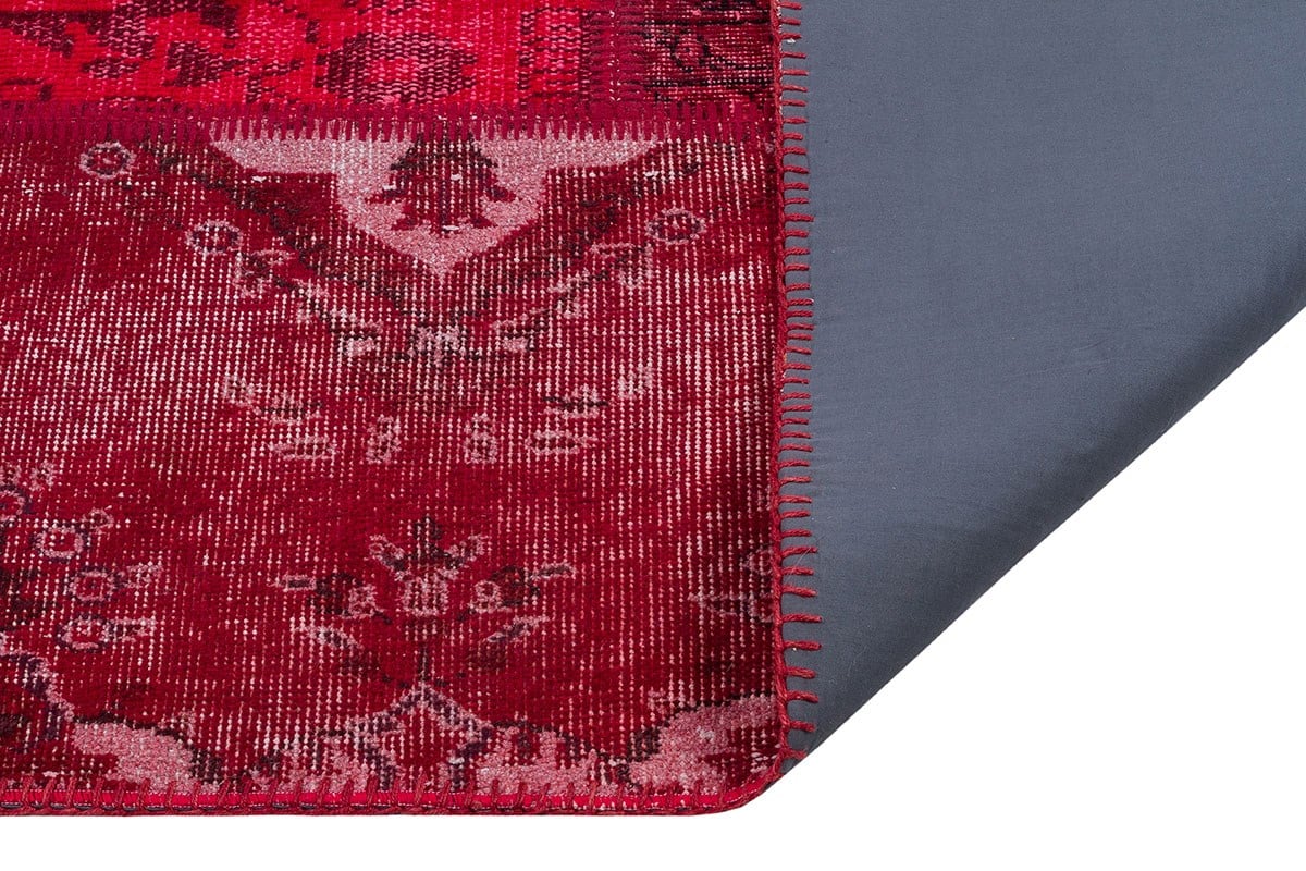 El Dokuma Yün'lü Türk Patchwork Halı Mavi P_173 Ölçü;169x280cm 4.73m2