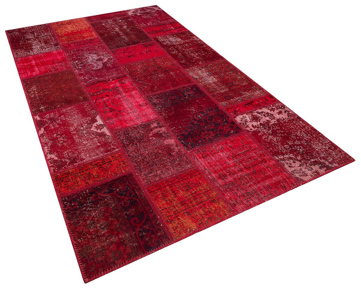El Dokuma Yün'lü Türk Patchwork Halı Mavi P_173 Ölçü;169x280cm 4.73m2