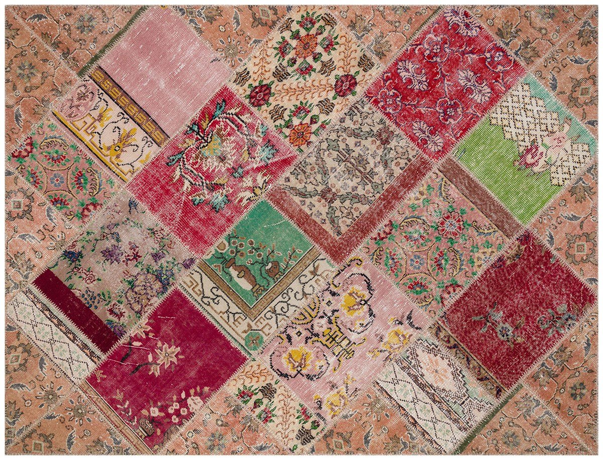 El Dokuma Yün'lü Türk Patchwork Halı Multi P_57 Ölçü;180x240cm 4.32m2