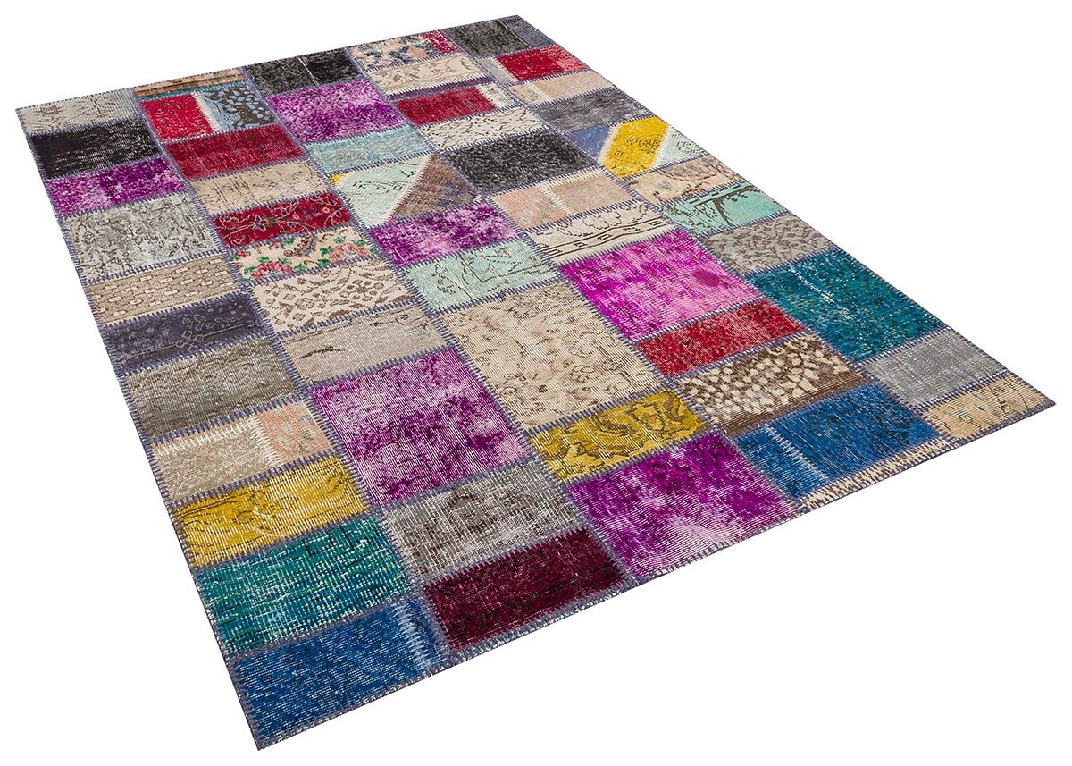 El Dokuma Yün'lü Türk Patchwork Halı Multi P_98 Ölçü;170x235cm 4m2