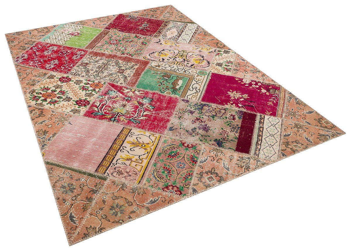 El Dokuma Yün'lü Türk Patchwork Halı Multi P_57 Ölçü;180x240cm 4.32m2