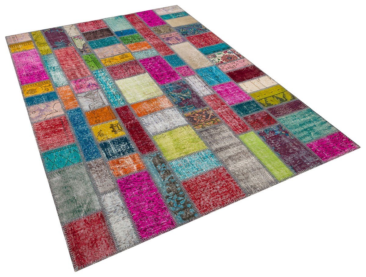 El Dokuma Yün'lü Türk Patchwork Halı Multi P_111 Ölçü;177x240cm 4.25m2