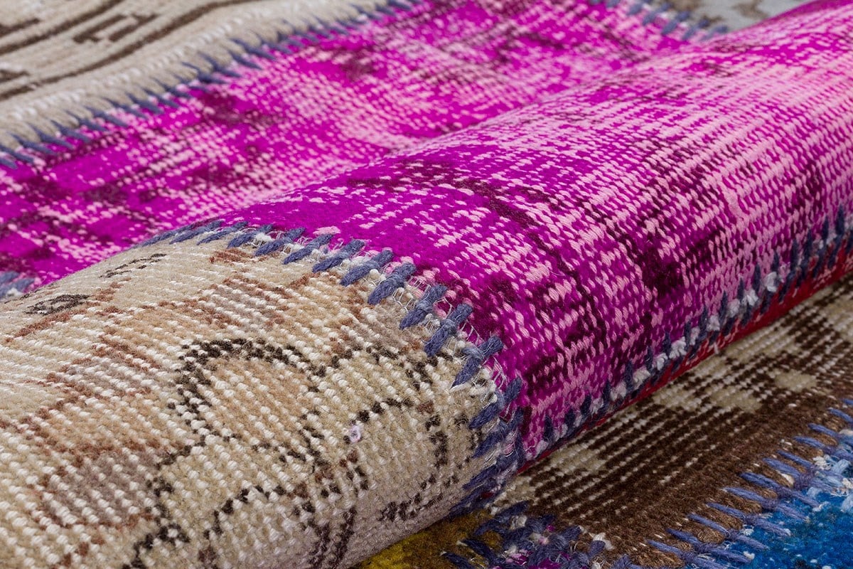 El Dokuma Yün'lü Türk Patchwork Halı Multi P_98 Ölçü;170x235cm 4m2