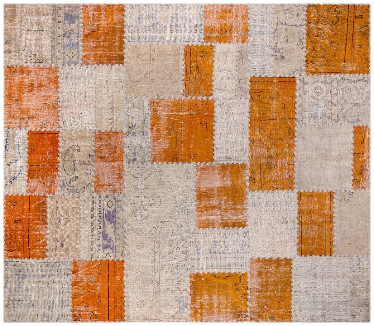 El Dokuma Yün'lü Türk Patchwork Halı Multi p_146 Ölçü;240x275cm 6.6m2