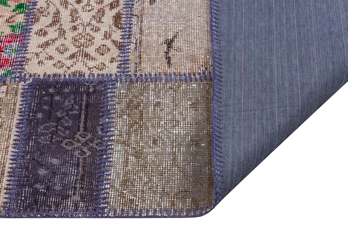 El Dokuma Yün'lü Türk Patchwork Halı Multi P_98 Ölçü;170x235cm 4m2