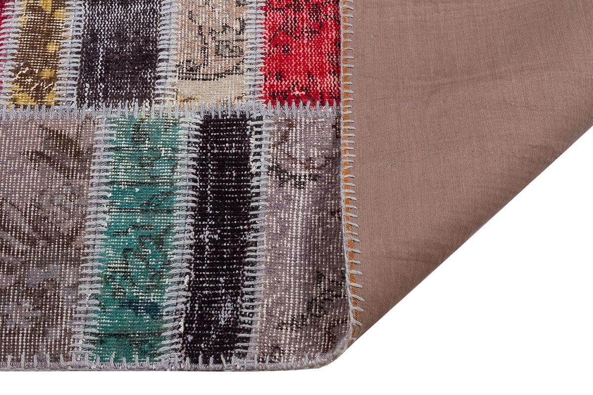 El Dokuma Yün'lü Türk Patchwork Halı Multi P_03 Ölçü;74x290cm 2.15m2