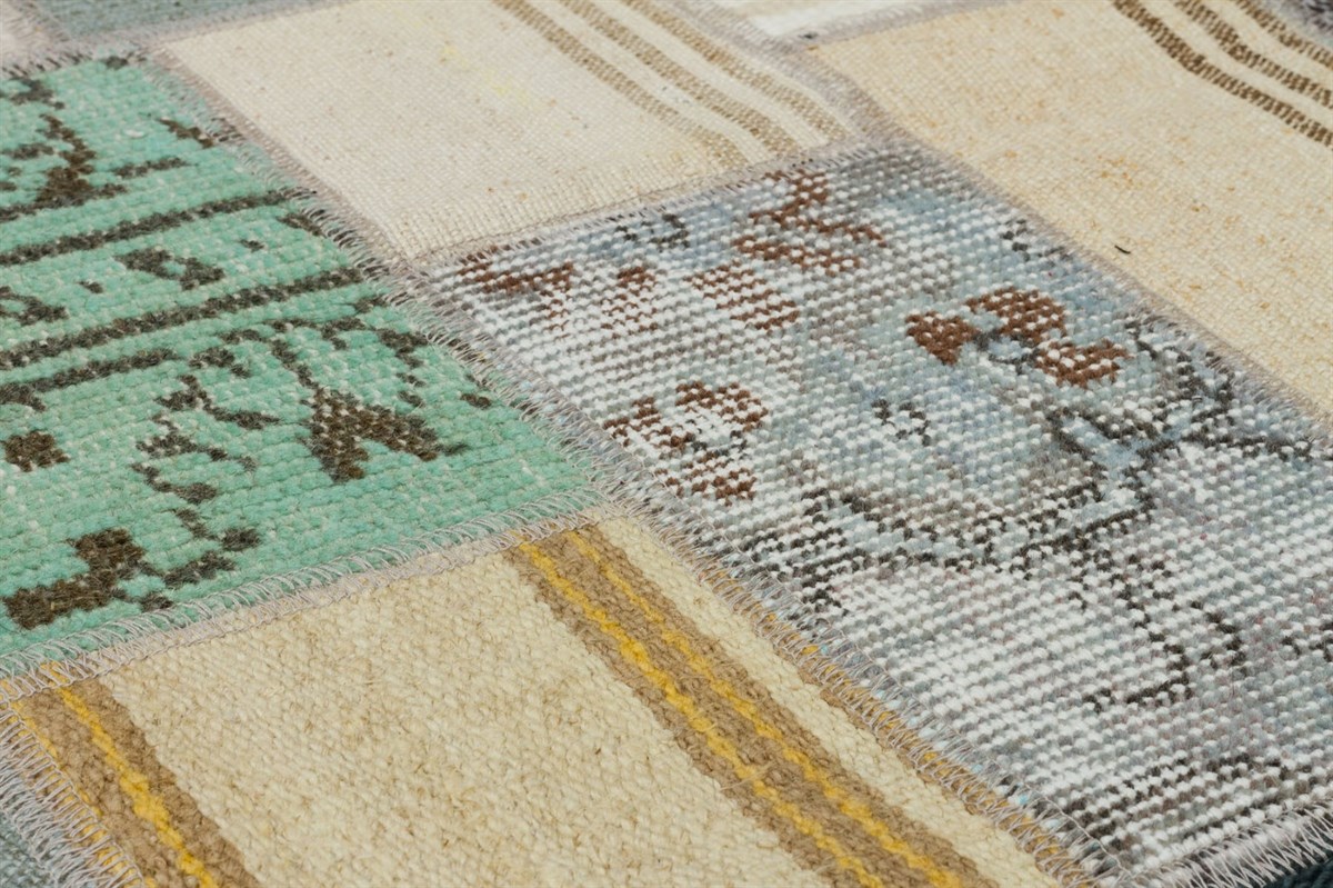 El Dokuma Yün'lü Türk Patchwork Halı Multi SMP 5509 Ölçü;170x240cm 4.08m2