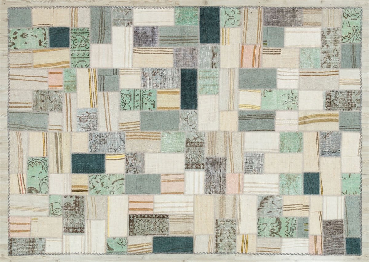 El Dokuma Yün'lü Türk Patchwork Halı Multi SMP 5509 Ölçü;170x240cm 4.08m2