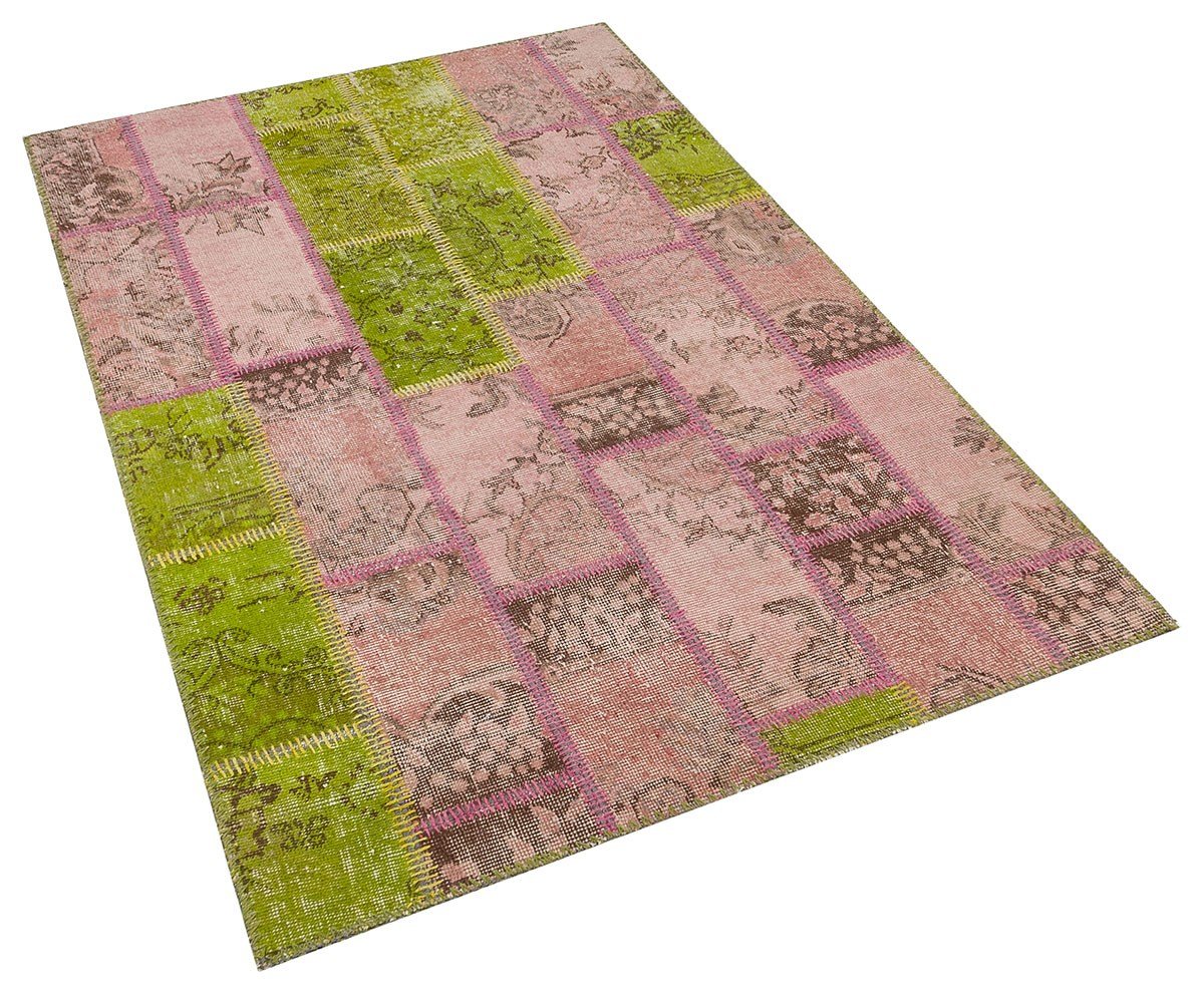 El Dokuma Yün'lü Türk Patchwork Halı Renkli P_42 Ölçü;115x175cm 2.01m2