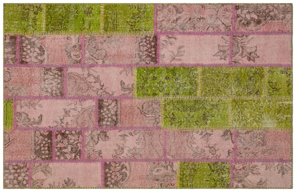 El Dokuma Yün'lü Türk Patchwork Halı Renkli P_42 Ölçü;115x175cm 2.01m2