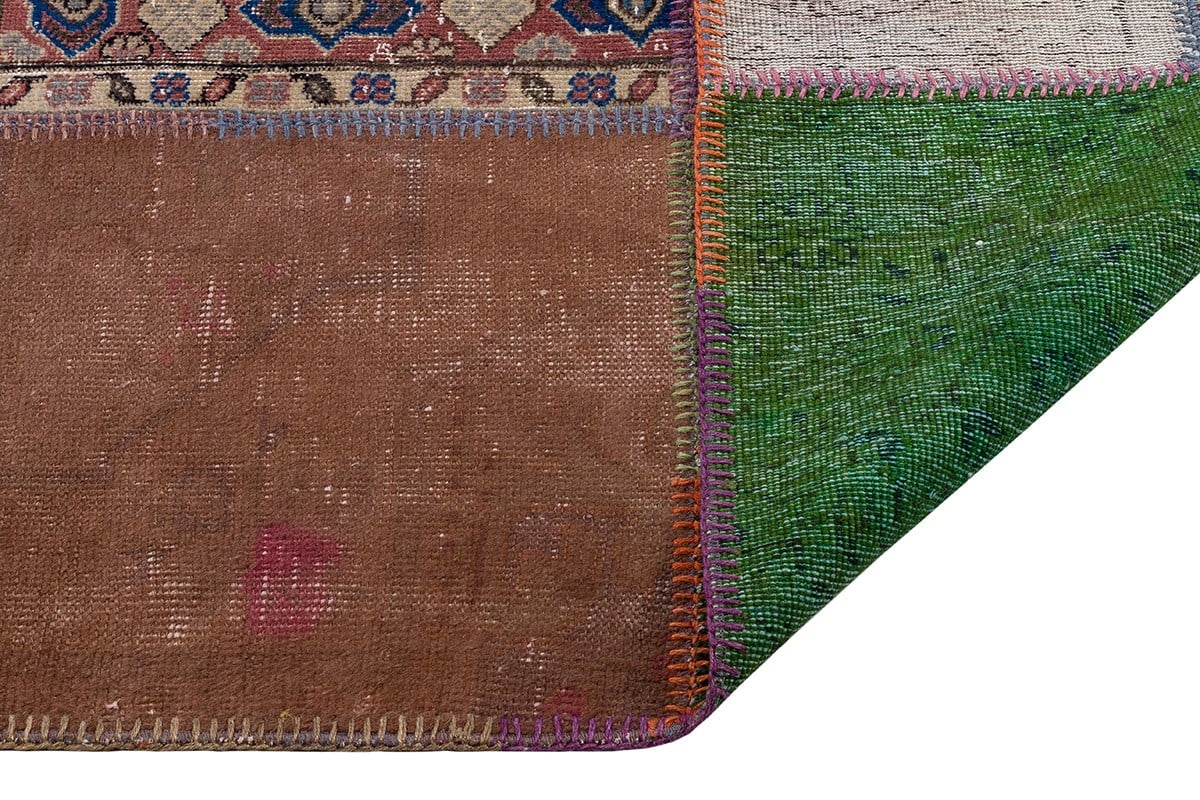 El Dokuma Yün'lü Türk Patchwork Halı Renkli P_68 Ölçü;190x290cm 5.51m2