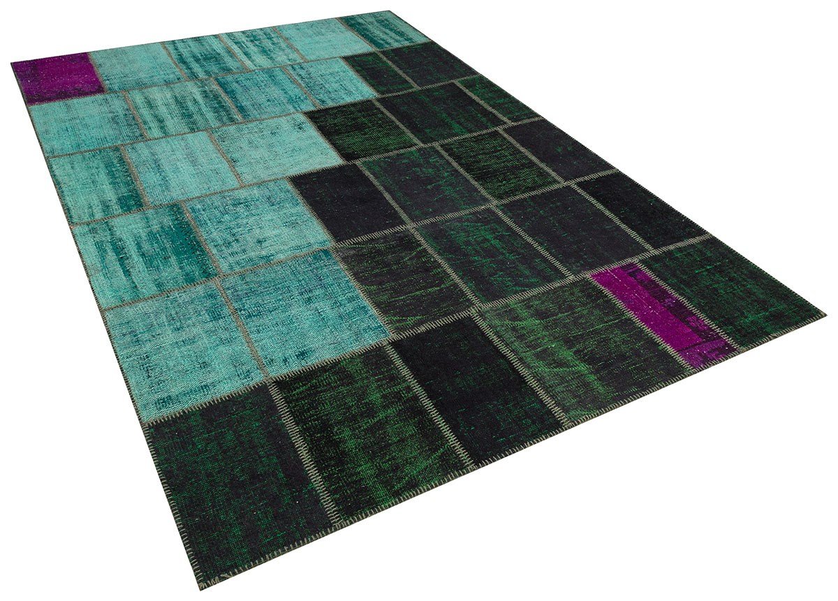 El Dokuma Yün'lü Türk Patchwork Halı Renkli P_133 Ölçü;198x299cm 5.92m2