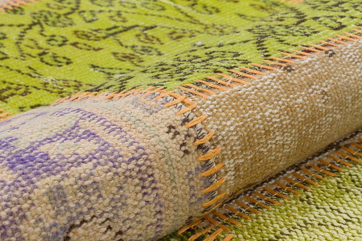 El Dokuma Yün'lü Türk Patchwork Halı Turkuaz P_83 Ölçü;170x240cm 4.08m2