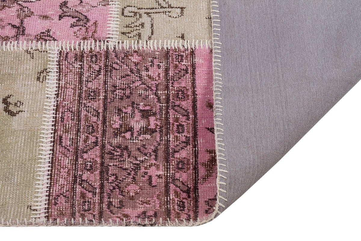 El Dokuma Yün'lü Türk Patchwork Halı Yeşil P_137 Ölçü;200x288cm 5.76m2