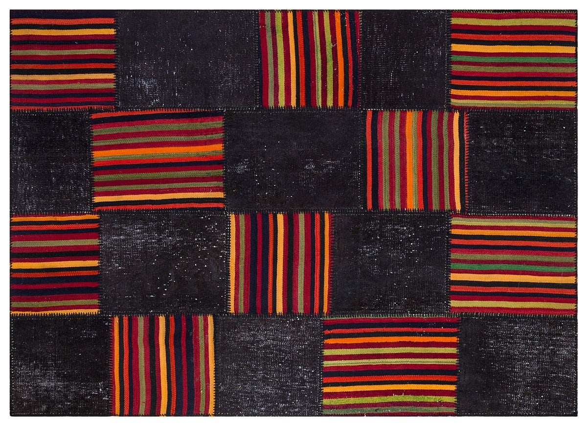 PATCHWORK SBT KILIM BLACK 170x240cm 4.08m2 PATCHWORK HALI