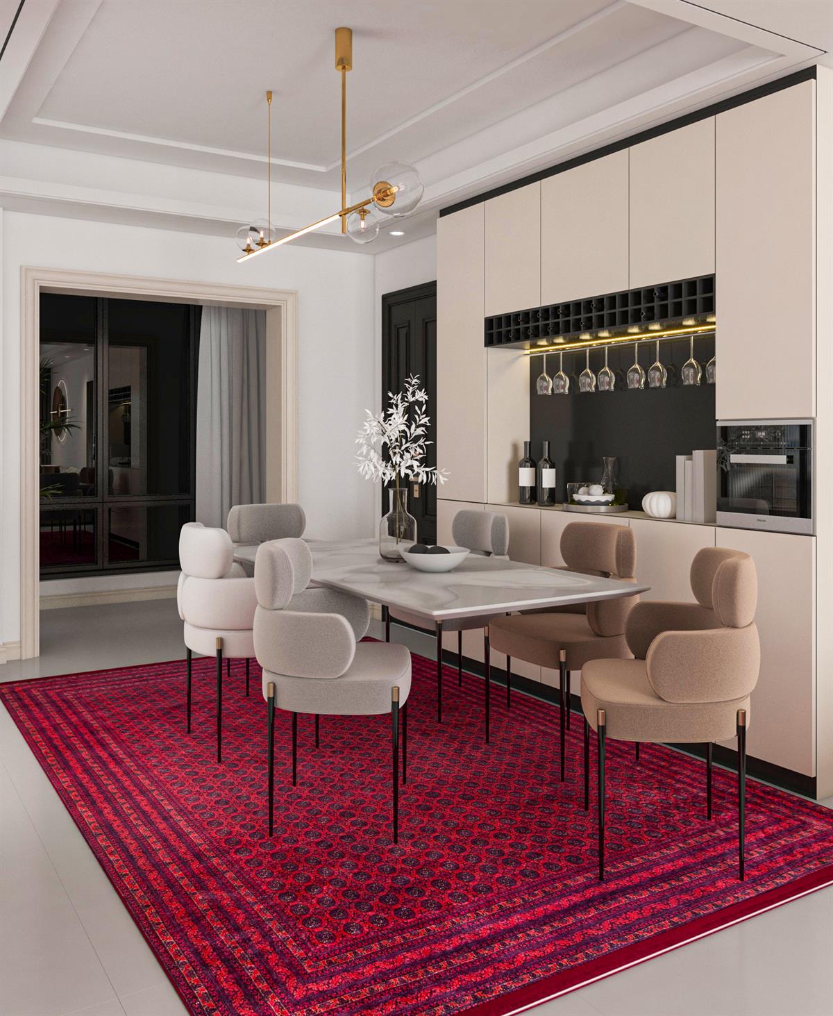 Yıkanabilir Dijital Baskılı Halı Klasik Koleksiyon TRKMN.44