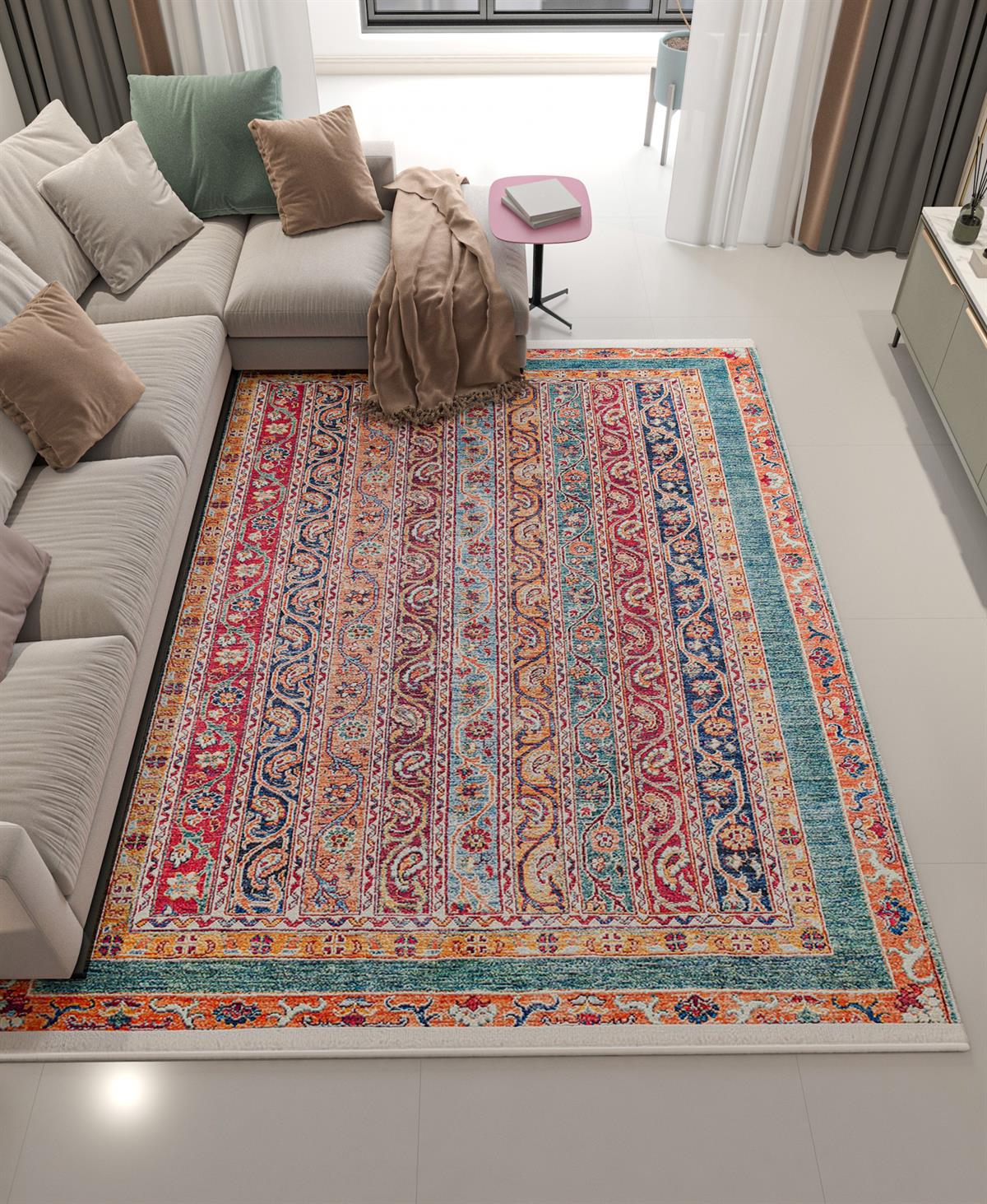 Yıkanabilir Dijital Baskılı Halı Klasik Koleksiyon MVHy.038