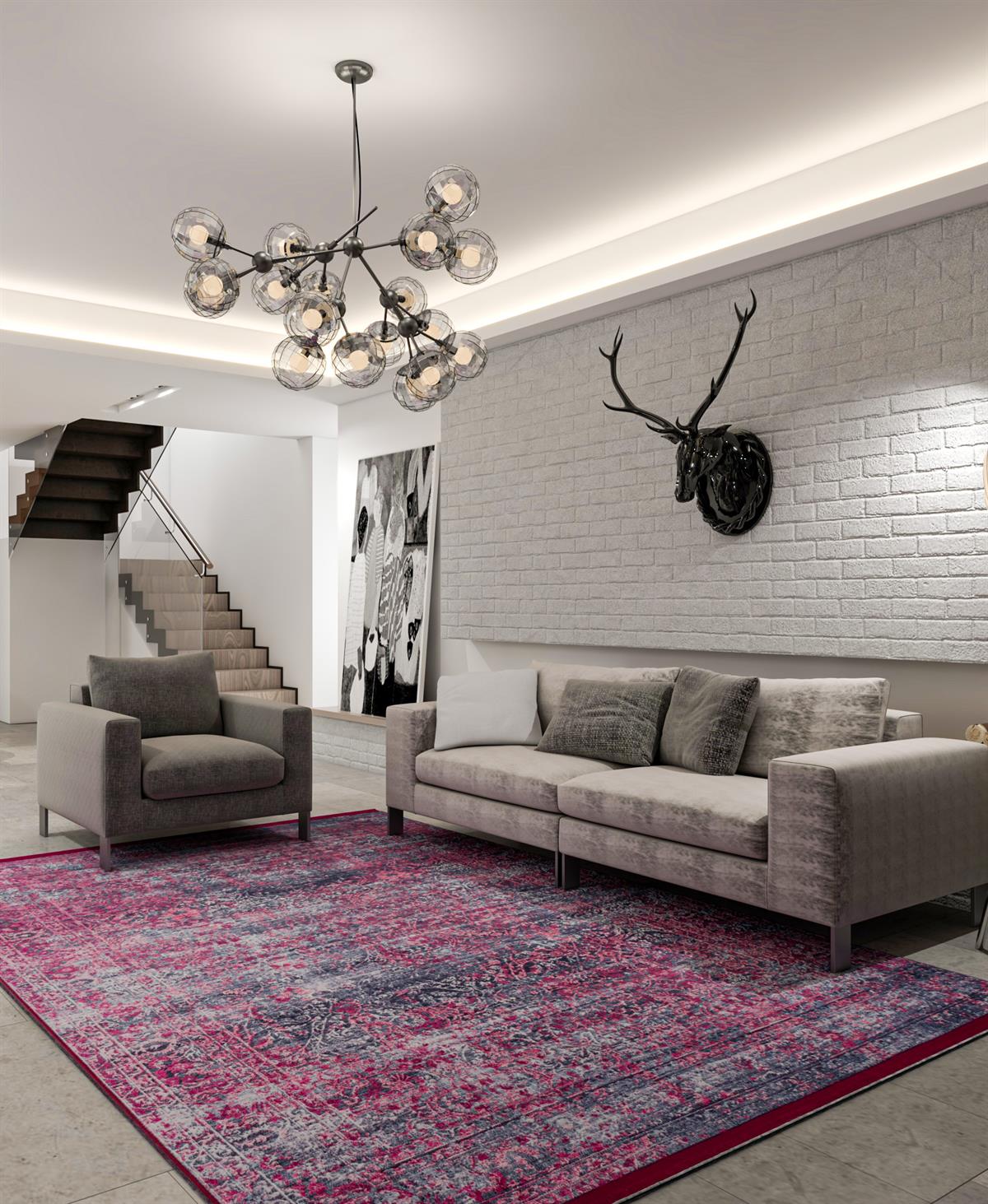 Yıkanabilir Dijital Baskılı Halı Klasik Koleksiyon TRKMN.53