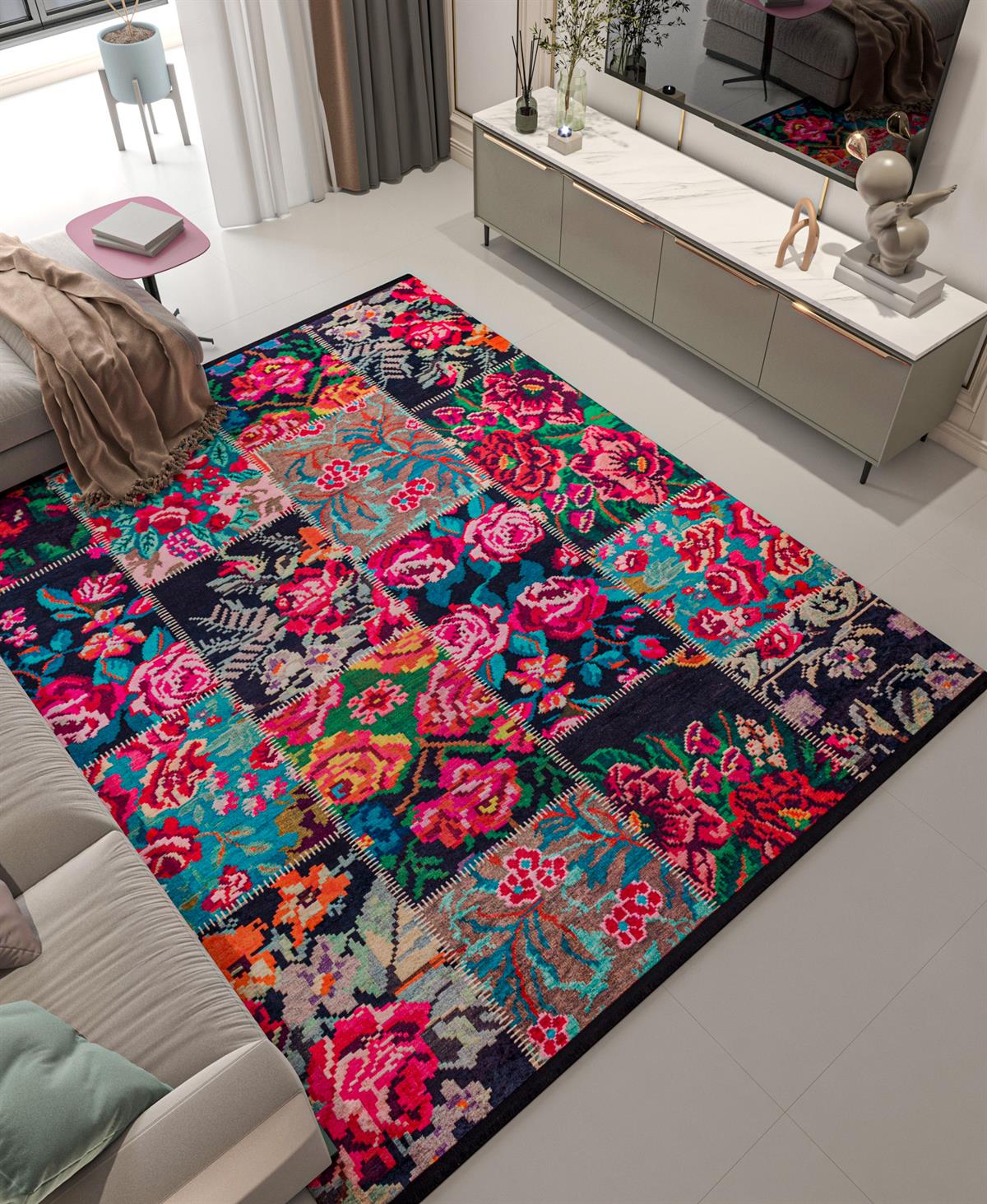 Yıkanabilir Dijital Baskılı Halı Klasik Koleksiyon TRKMN.36