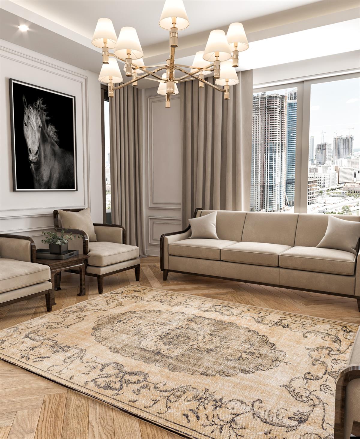 Yıkanabilir Dijital Baskılı Halı Klasik Koleksiyon TRKMN.32