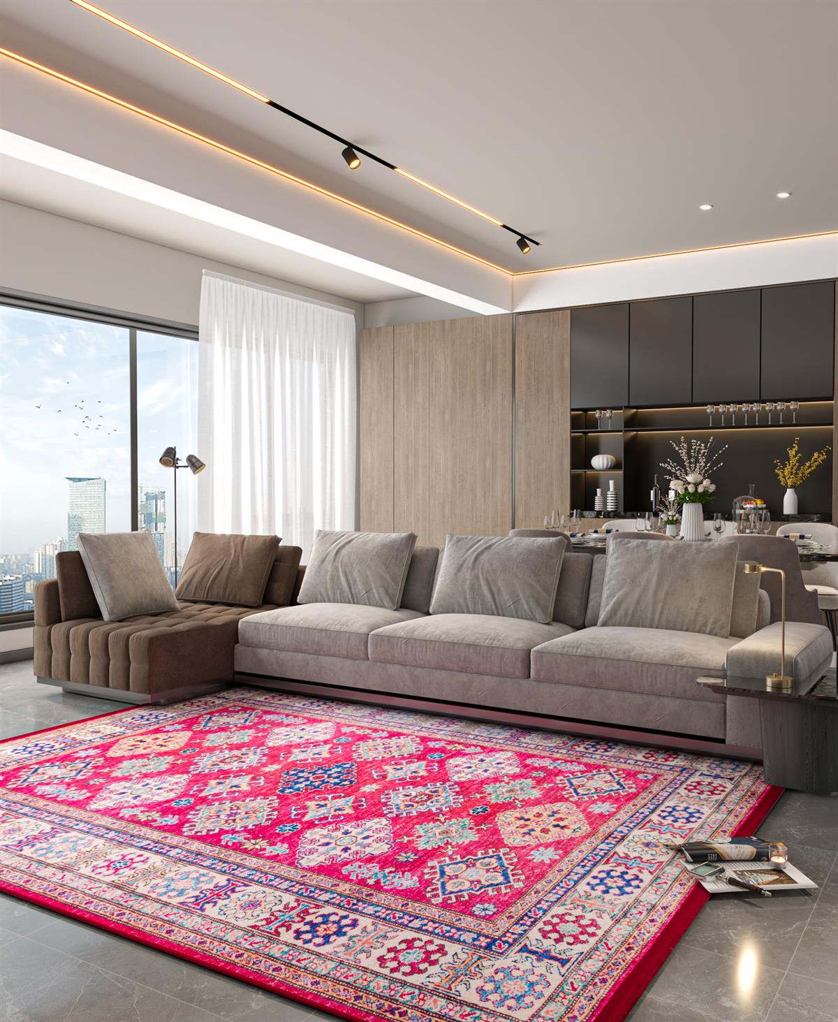 Yıkanabilir Dijital Baskılı Halı Klasik Koleksiyon TRKMN.15