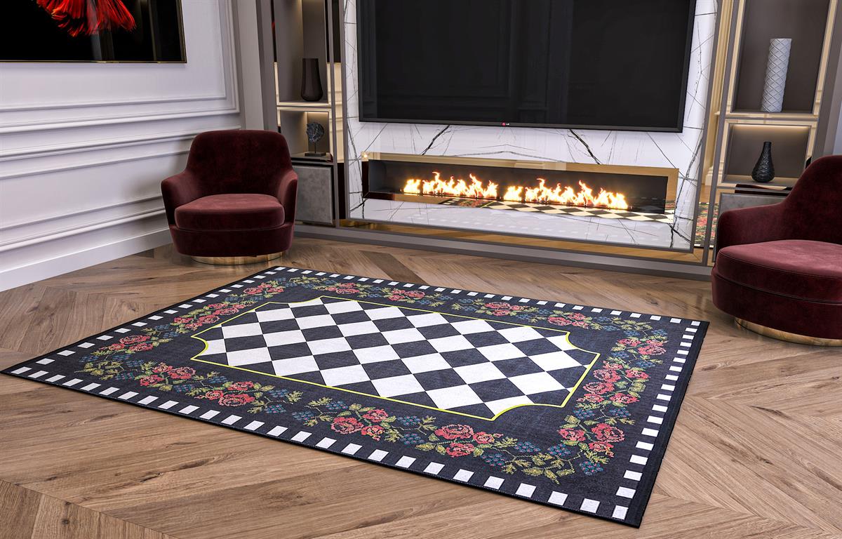 Yıkanabilir Dijital Baskılı Halı Klasik Koleksiyon MVHy.587