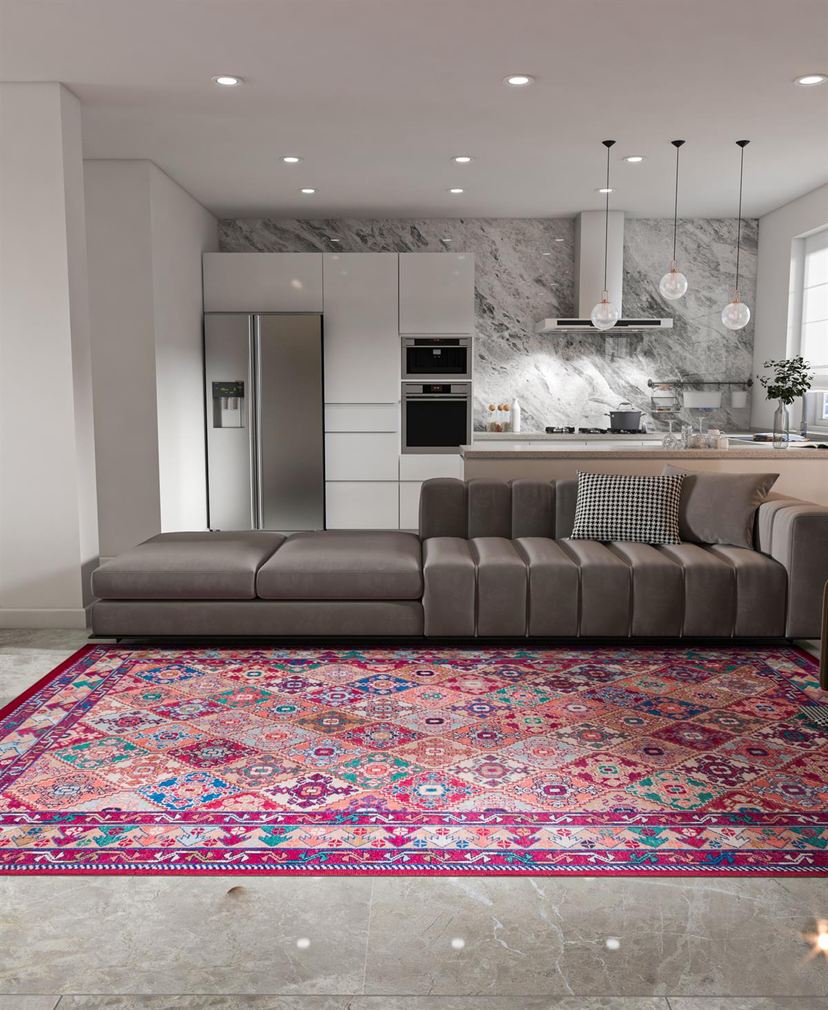 Yıkanabilir Dijital Baskılı Halı Klasik Koleksiyon TRKMN.13