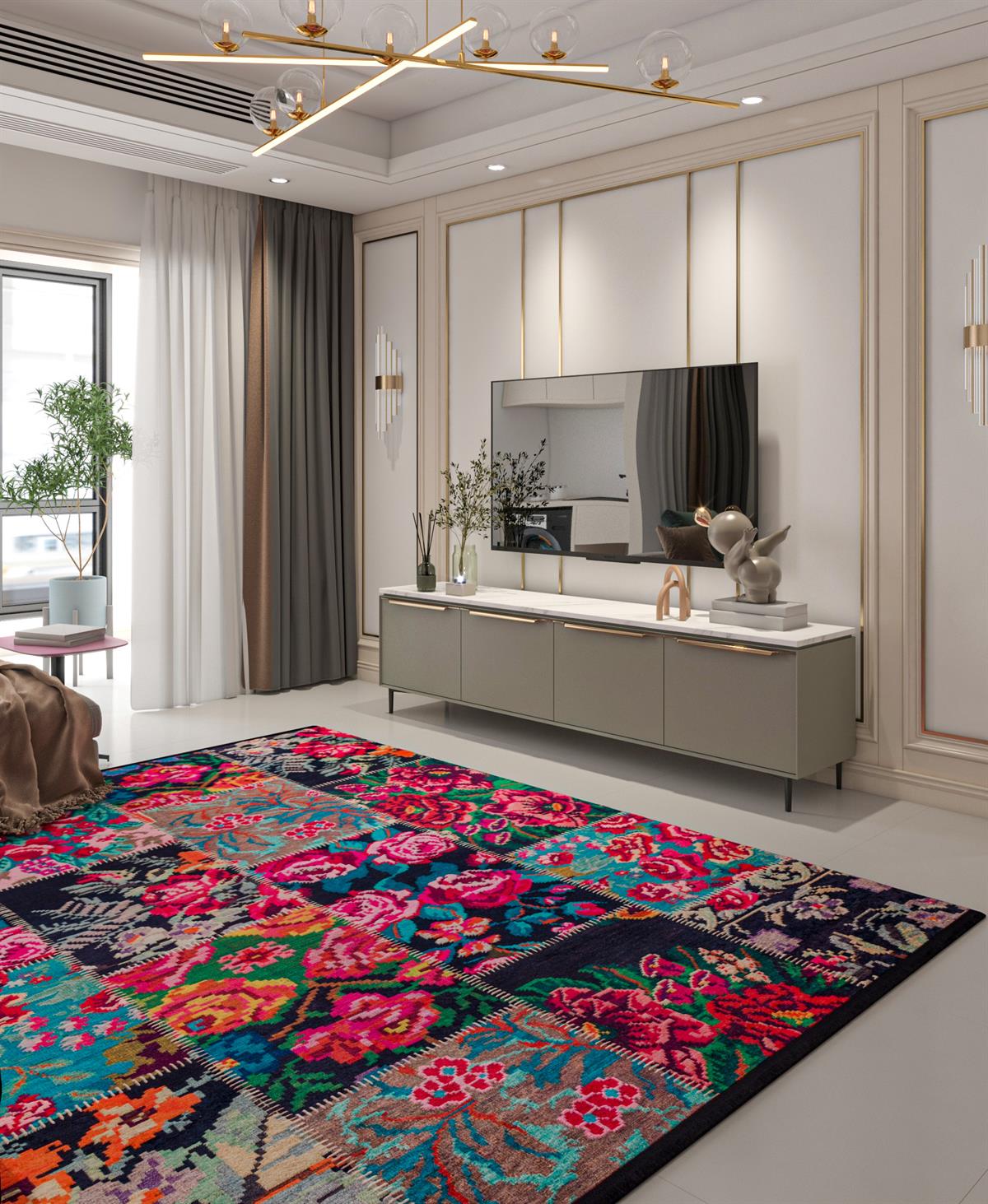 Yıkanabilir Dijital Baskılı Halı Klasik Koleksiyon TRKMN.36